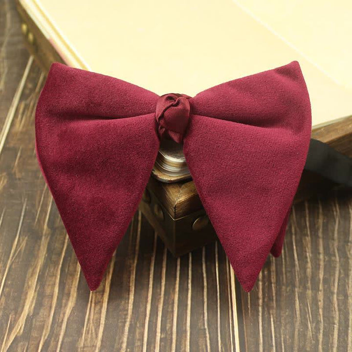 Men's Velvet Oversized Pointed Wedding Bow Tie