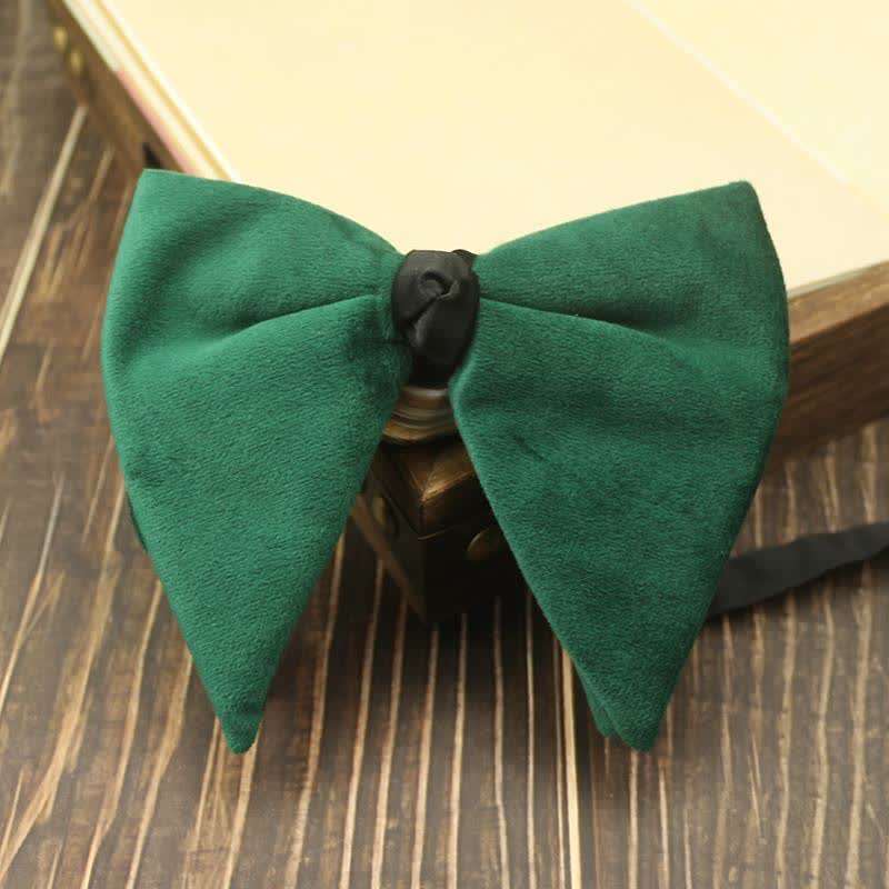 Men's Velvet Oversized Pointed Wedding Bow Tie