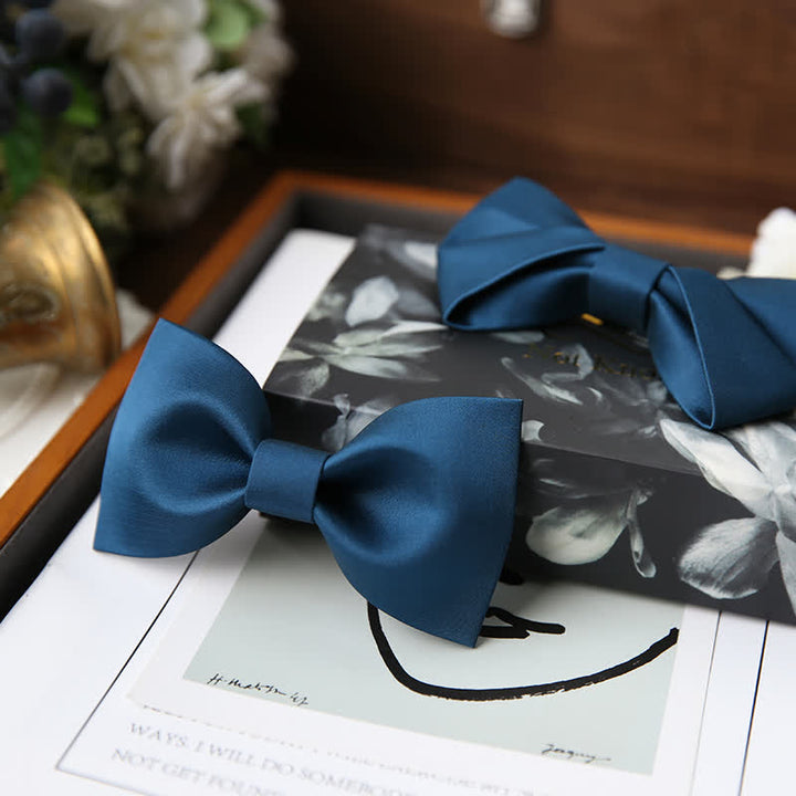 Men's Classic Simple Solid Color Wedding Bow Tie