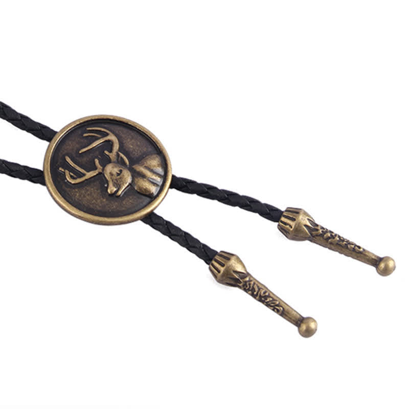 Western Deer Head Cowboy Rodeo Bolo Tie