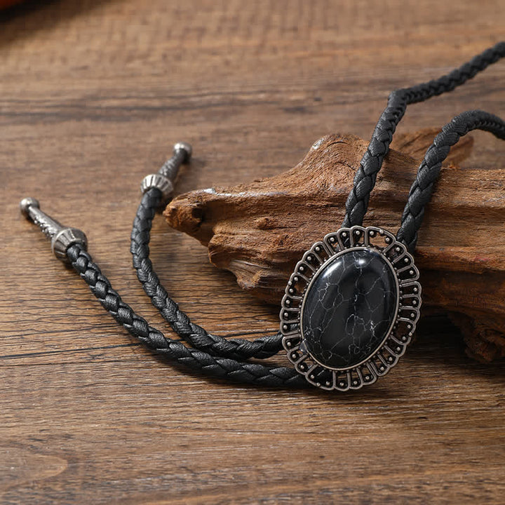 Stunning Western Replica Stone Bolo Tie - Volcanic Stone - image 7