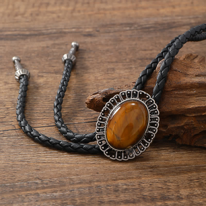 Stunning Western Replica Stone Bolo Tie - Tiger Stone - image 9
