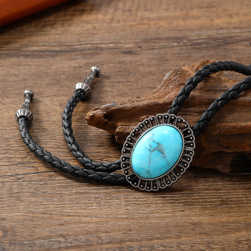 Stunning Western Replica Stone Bolo Tie - Turquoise - image 1