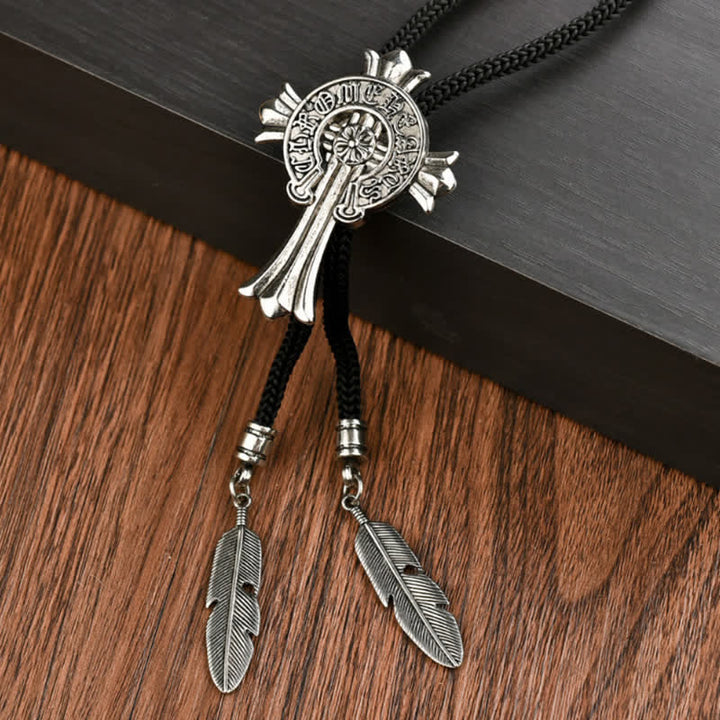 Modern Cross Pendant Necklace Shirt Bolo Tie