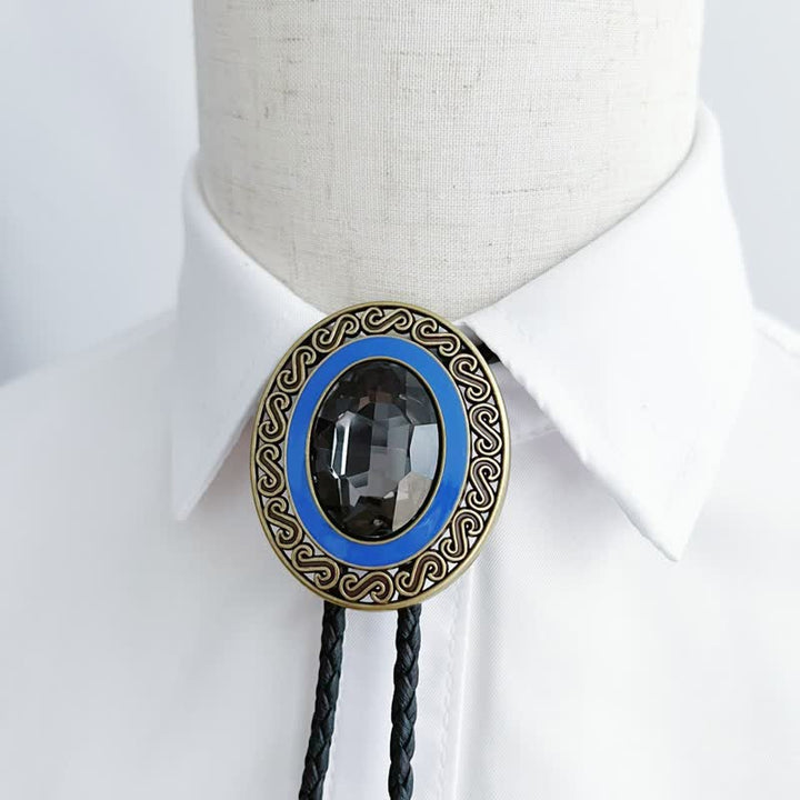 Western Style Middle Inlay Crystal Bolo Tie