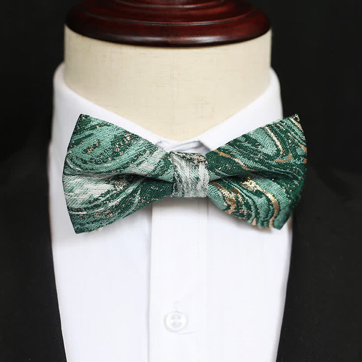 Men's LightSeaGreen Gold Accent Wedding Bow Tie