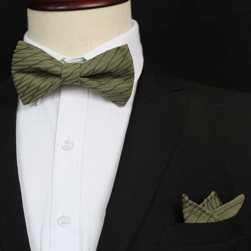 Men's Green Series Twill Wedding Bow Tie