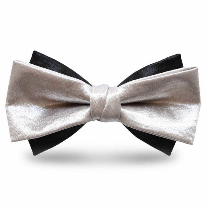 Men's Gainsboro Black Double Layered Bow Tie