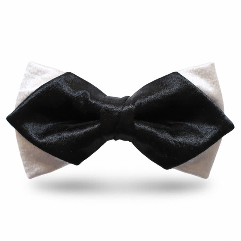 Men's Gainsboro Black Double Layered Bow Tie