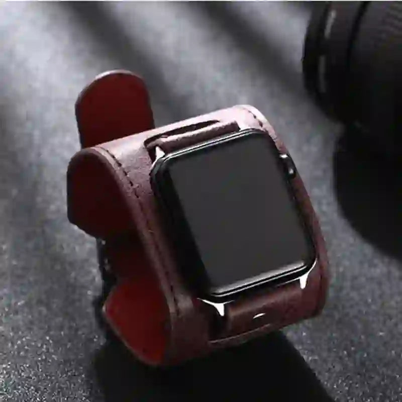 Vintage Leather Cuff Smart Watch Band