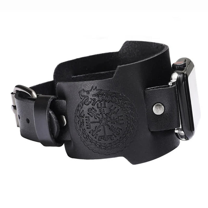 Viking Compass Dragon Totem Leather Watch Band