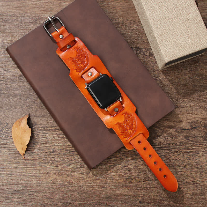 Male Eagle Viking Totem Leather Watch Band