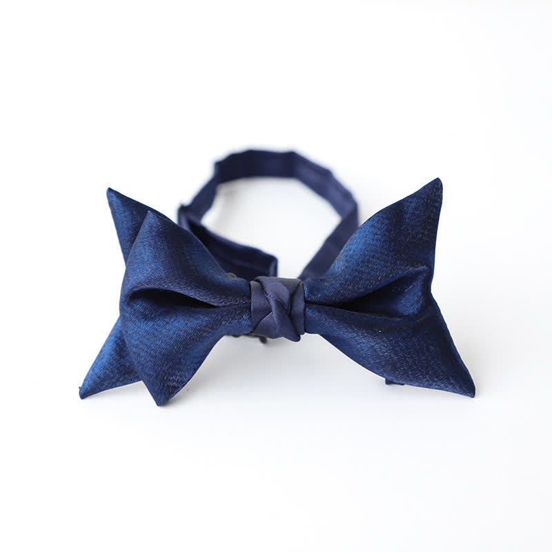 Men's Navy Blue Plain Color Bow Tie