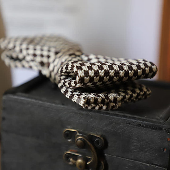 Men's Black & White Checkerboard Stripes Bow Tie