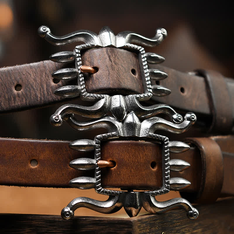 Men's Punk Trendy Cool Octopus Buckle Leather Belt