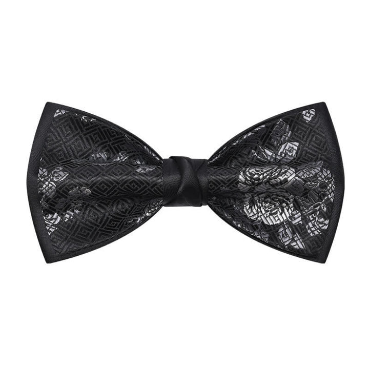 Men's Charming Blossom Checked Pattern Bow Tie