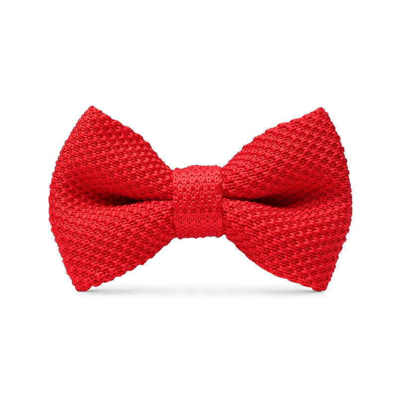 Men's Simple Solid Color Knitting Groom Bow Tie