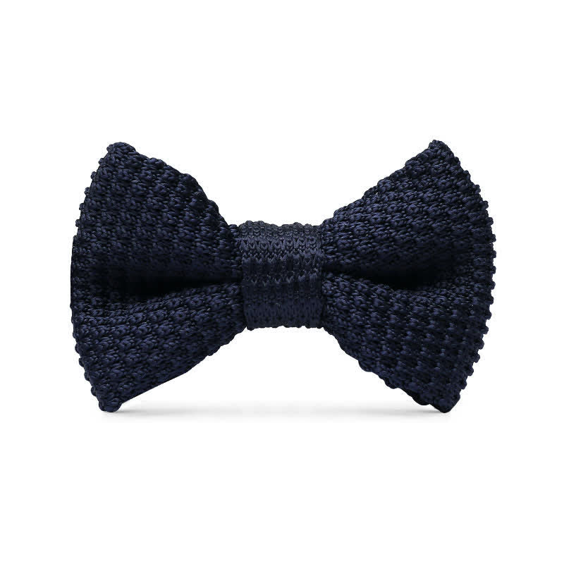 Men's Simple Solid Color Knitting Groom Bow Tie