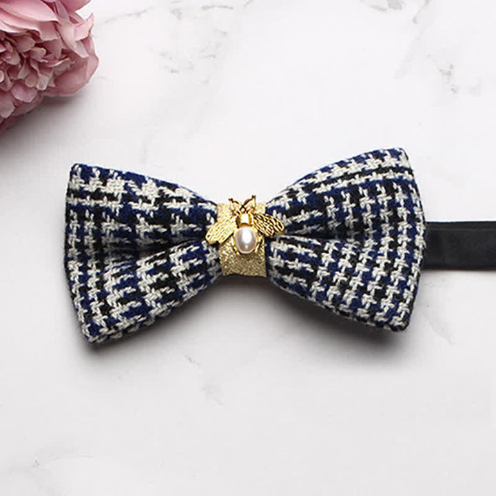 Men's Golden Bee Textured Wool Bow Tie