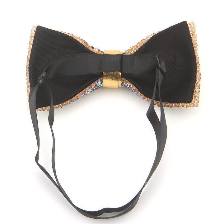 Men's Colorful Resin Rhinestone Golden Eyes Bow Tie