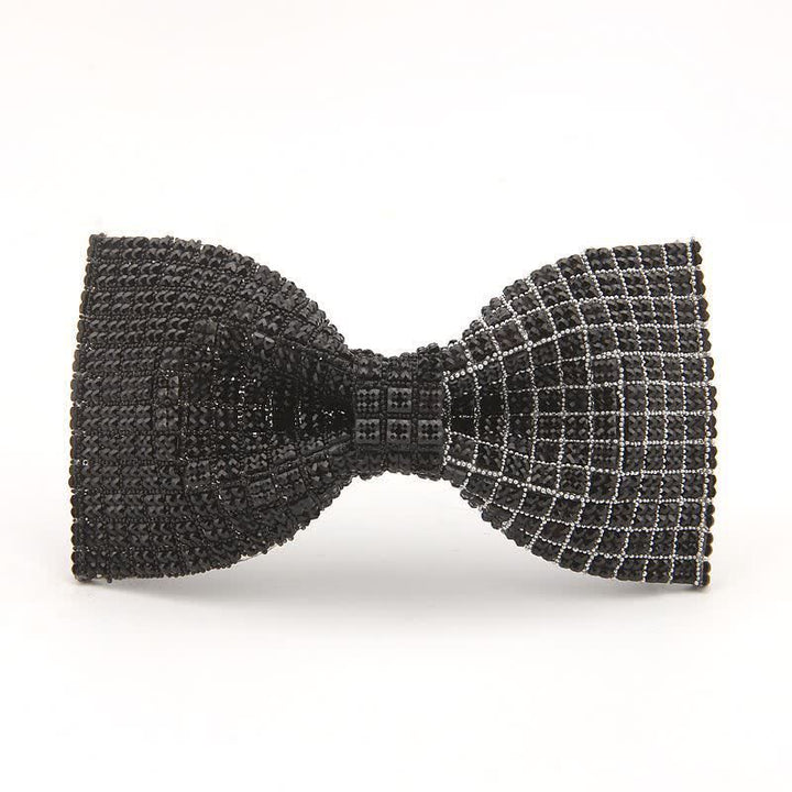 Men's Shiny Color Resin Rhinestone Block Bow Tie