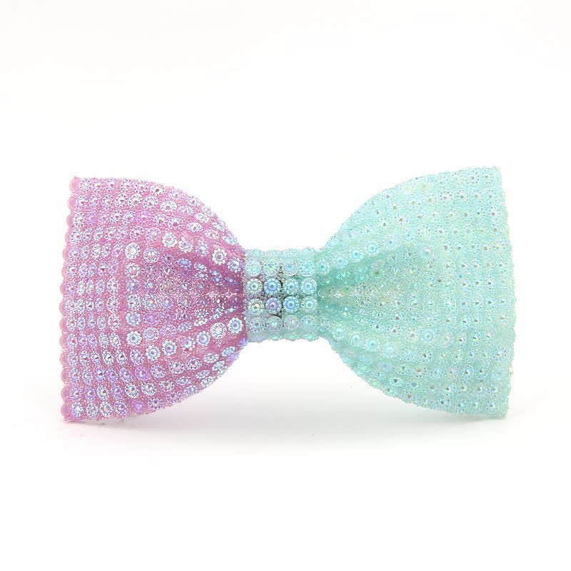 Men's Shiny Color Resin Rhinestone Block Bow Tie