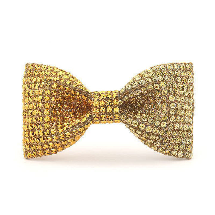 Men's Shiny Color Resin Rhinestone Block Bow Tie