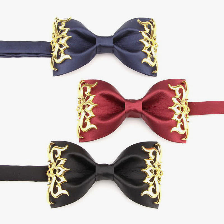 Men's Golden Flame Embellished Bow Tie