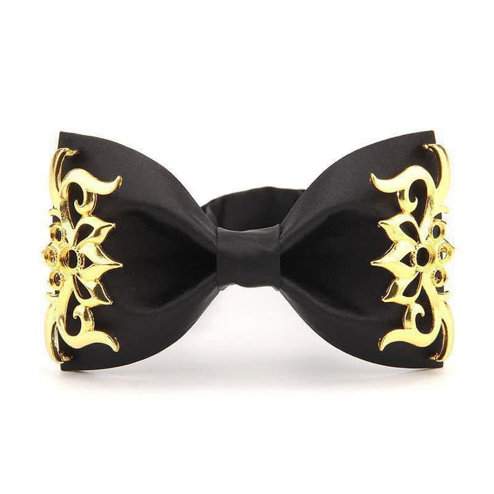 Men's Golden Flame Embellished Bow Tie