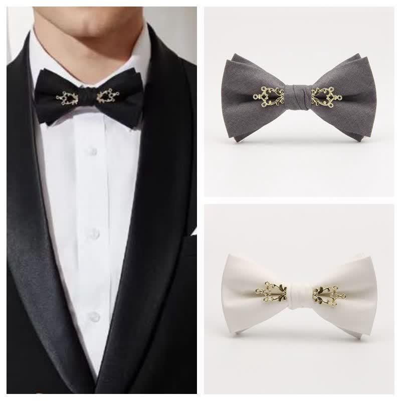 Men's Metallized Flower Festival Wedding Bow Tie - image 1