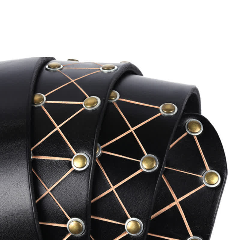 Men's Punk StyLe Rivets Studded Vintage Leather Belt