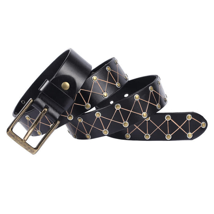 Men's Punk StyLe Rivets Studded Vintage Leather Belt