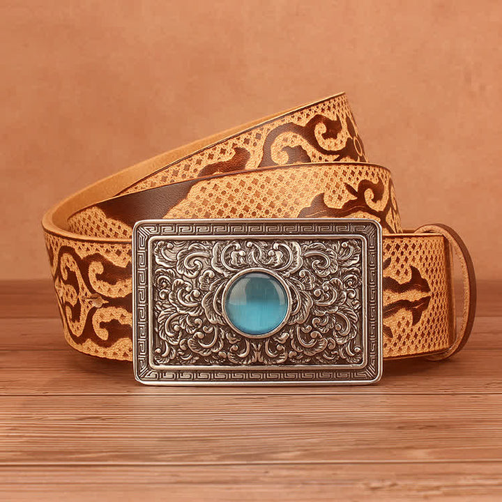 Men's Ethnic Style Embossing Pattern Leather Belt