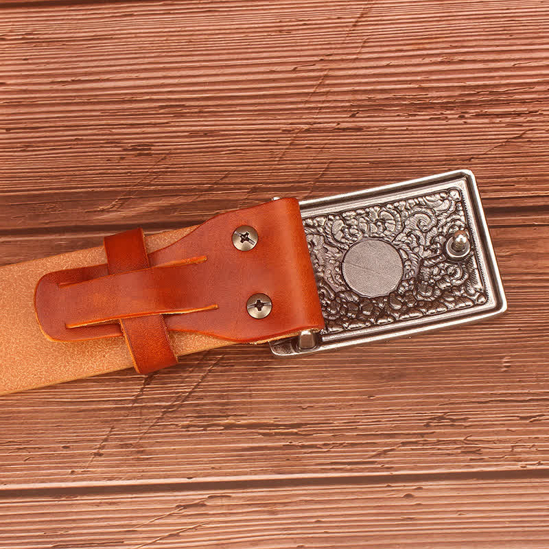 Men's Ethnic Style Embossing Pattern Leather Belt