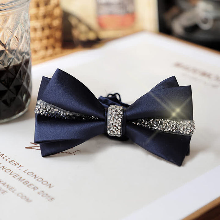 Gentlemanlike Royal Rhinestone Navy Bow Ties Bundle Set