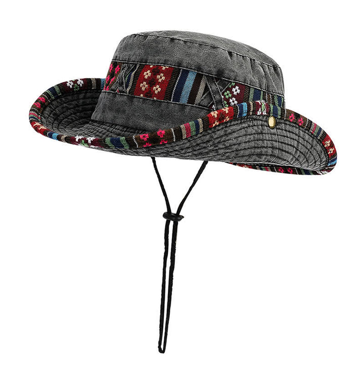 Unisex Boho Geometric Floral Bucket Hat