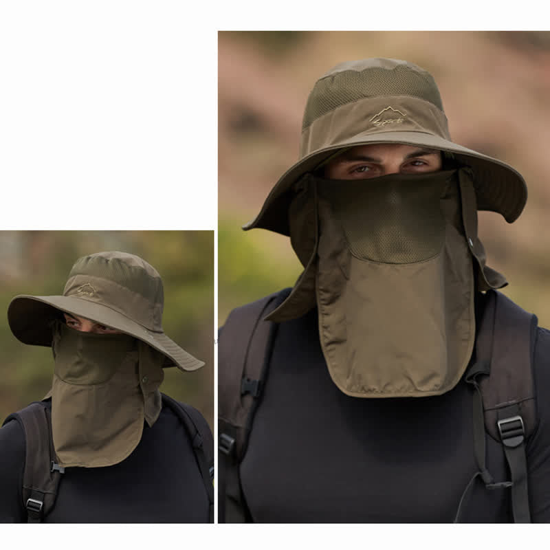 Men's Detachable Face Mask Hiking Bucket Hat