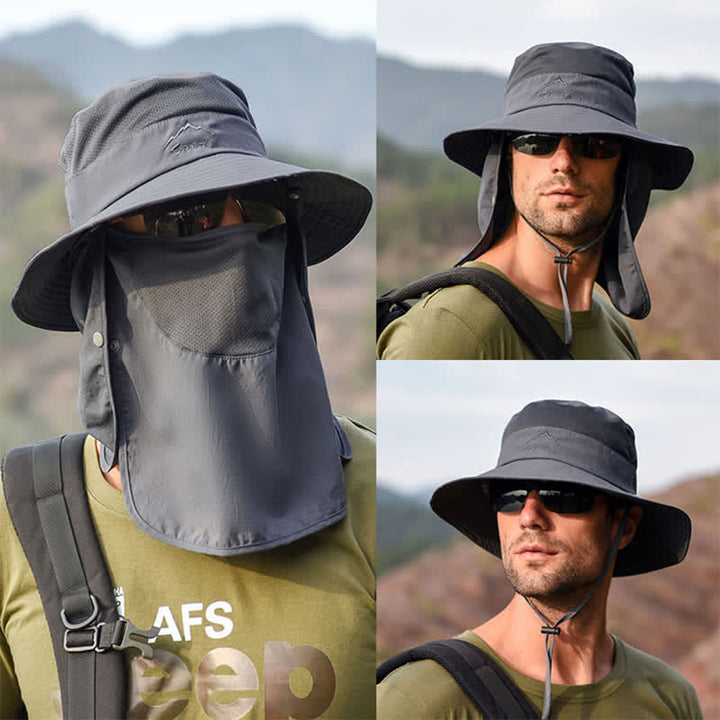 Men's Detachable Face Mask Hiking Bucket Hat