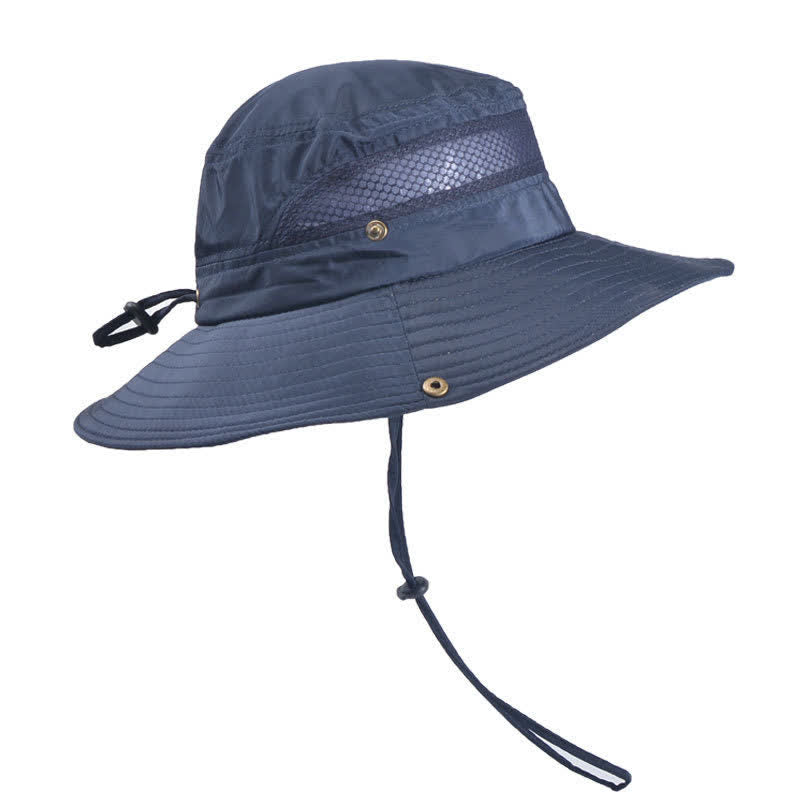 Men's Outdoor Breathable Mesh Large Brim Bucket Hat