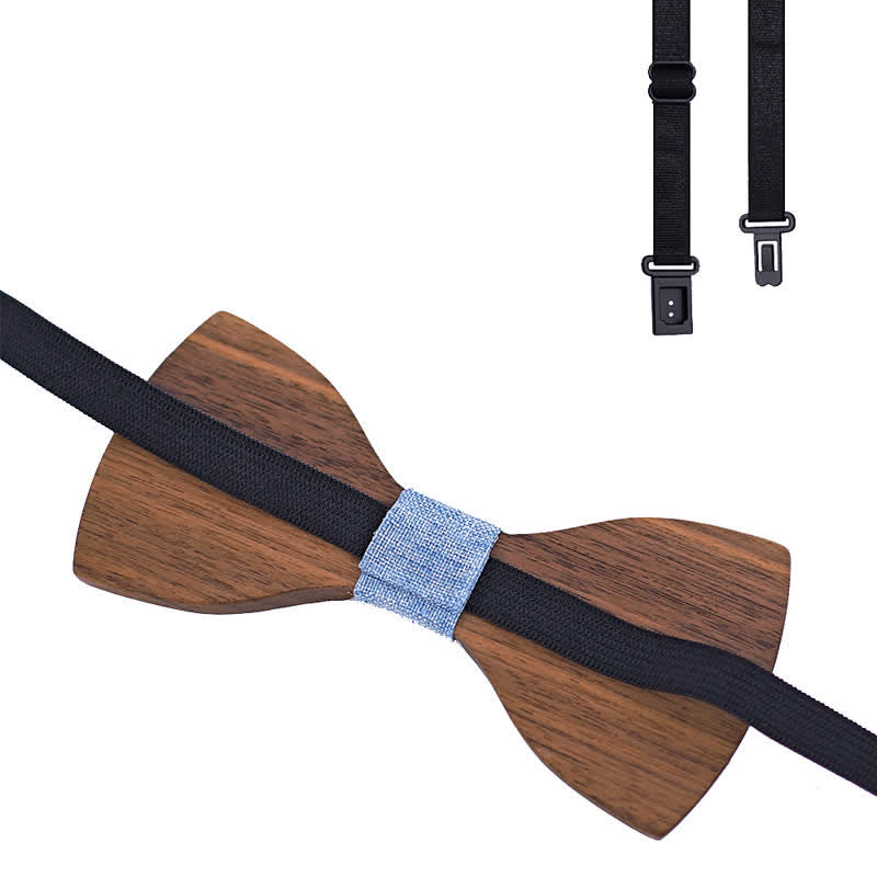 3Pcs Men's Decorative Natural Wooden Bow Tie Set