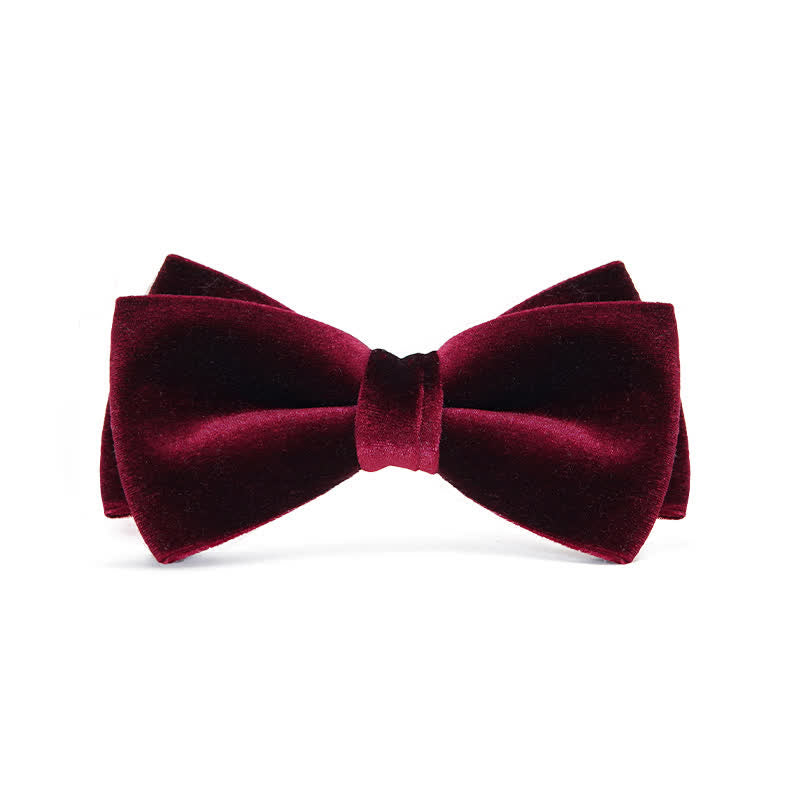 Men's Luxurious Double Layers Velvet Bow Tie