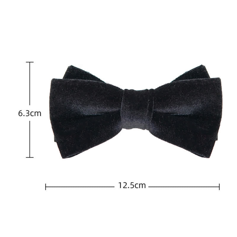 Men's Luxurious Double Layers Velvet Bow Tie