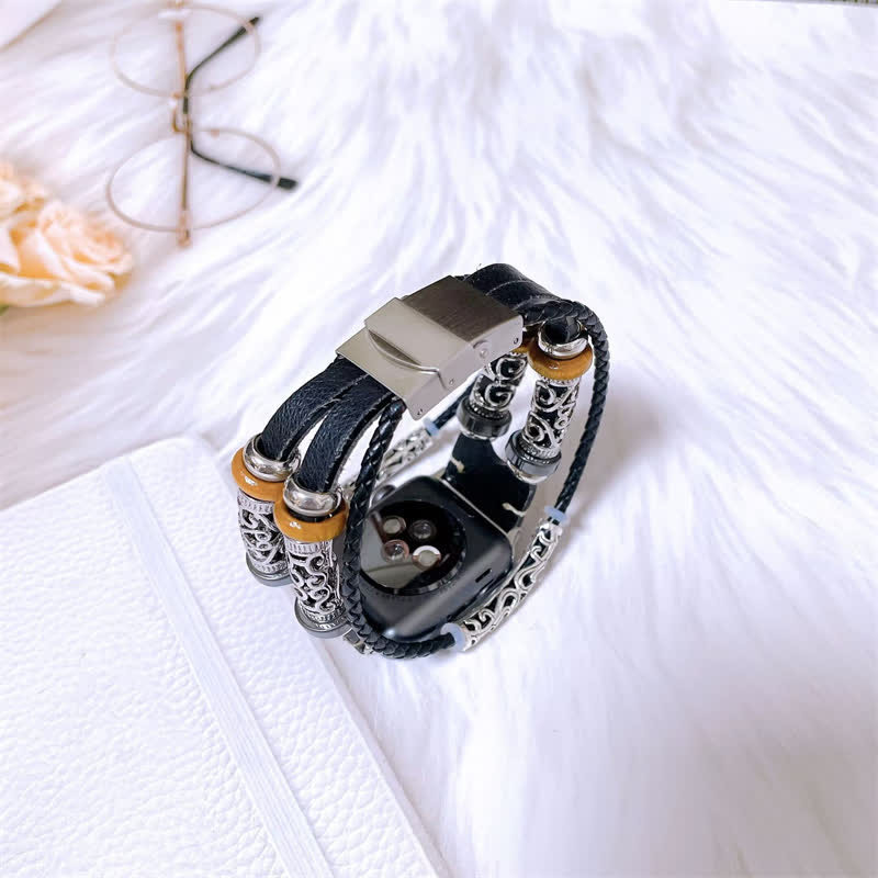 Multilayer Metal Cuff Retro Strap Watch Band