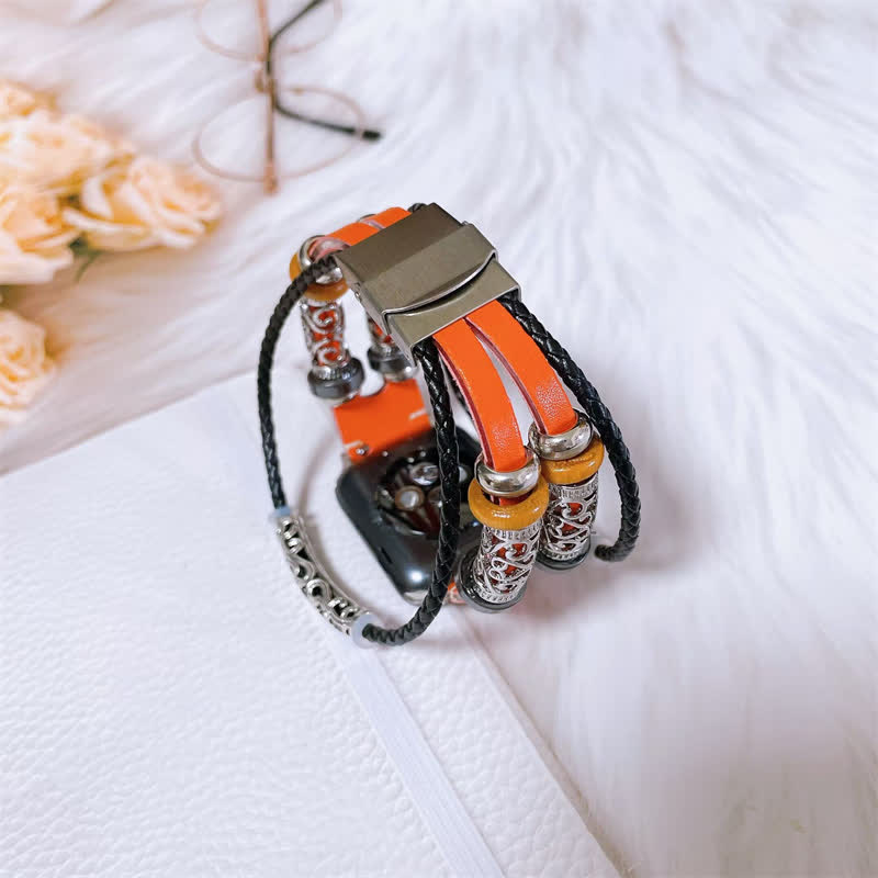 Multilayer Metal Cuff Retro Strap Watch Band