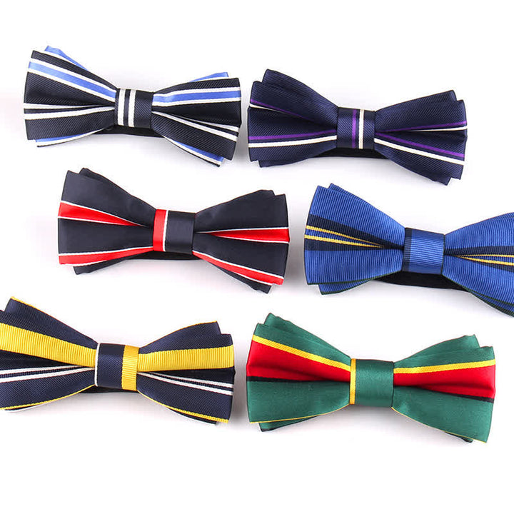 Men's Novel Stylish Colorful Striped Bow Tie