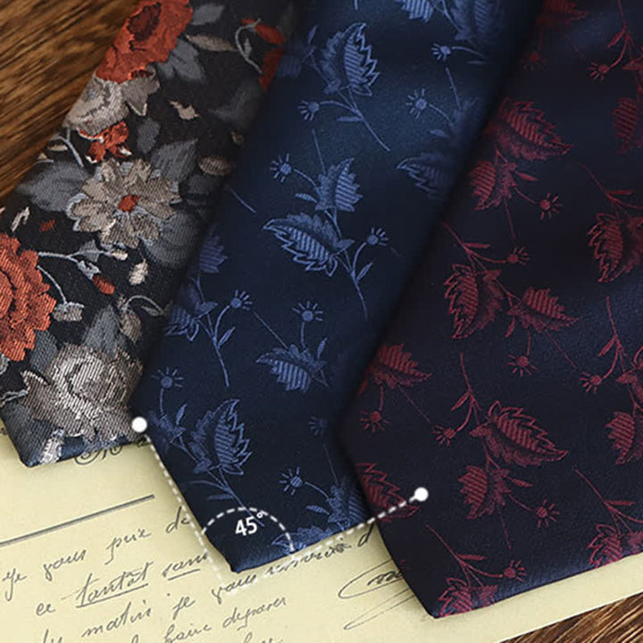Men's Vintage Art Floral Pattern Necktie - image 5