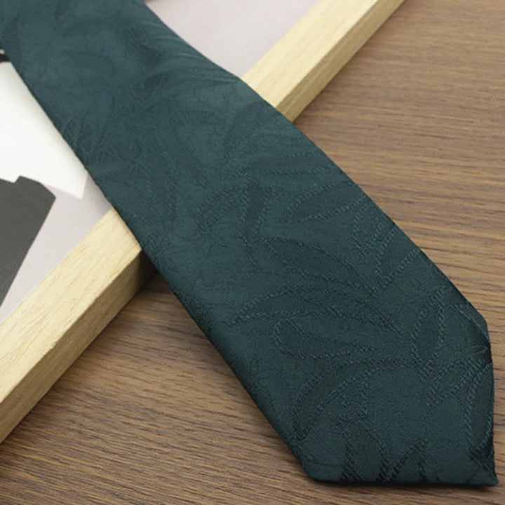 Men's Casual Floral Jacquard Leaves Pattern Necktie - image 5