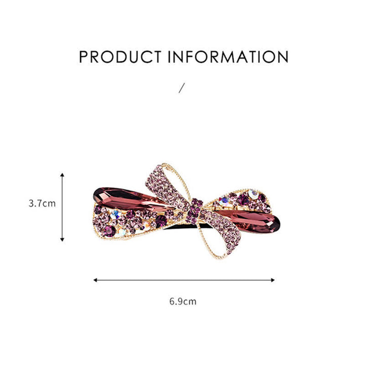 Women's Unique Bow Rhinestones Decor Hair Clip