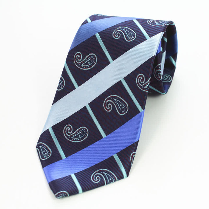 3Pcs Men's Striped Paisley Mixed Pattern Necktie Set