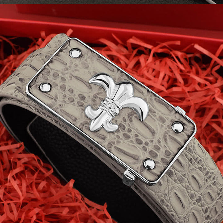 Men's Crocodile Printed Embossed Strap Leather Belt